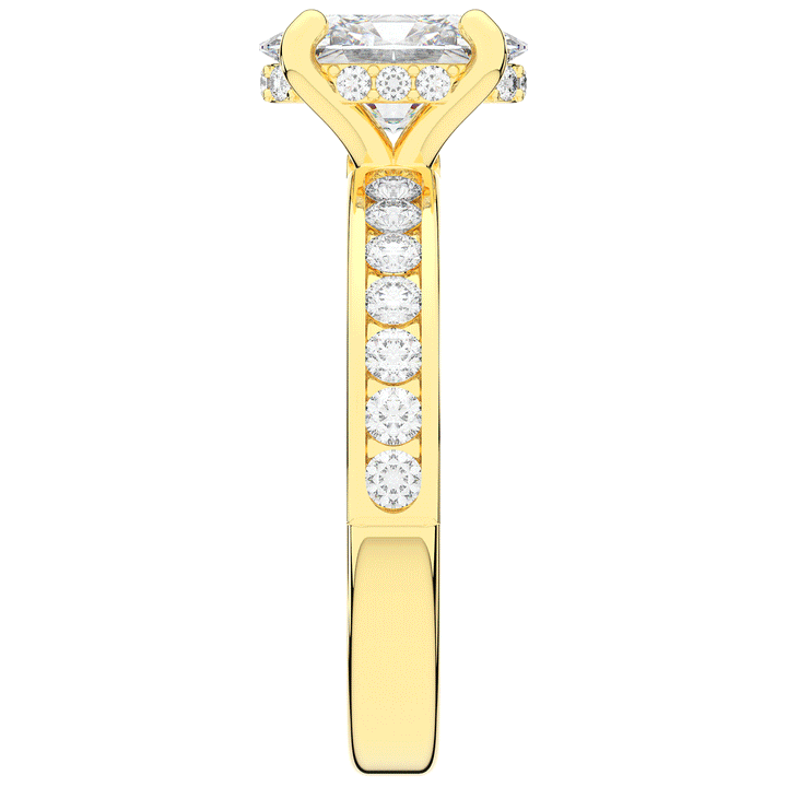 1.95CT.TW OVAL LAB DIAMOND UNDERHALO ENGAGEMENT RING - Nazarelle