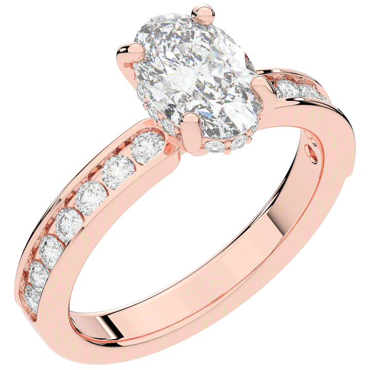 1.95CT.TW OVAL LAB DIAMOND UNDERHALO ENGAGEMENT RING - Nazarelle