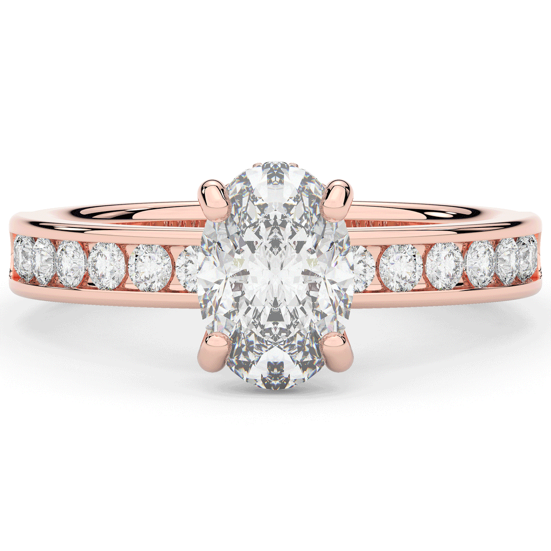1.95CT.TW OVAL LAB DIAMOND UNDERHALO ENGAGEMENT RING - Nazarelle