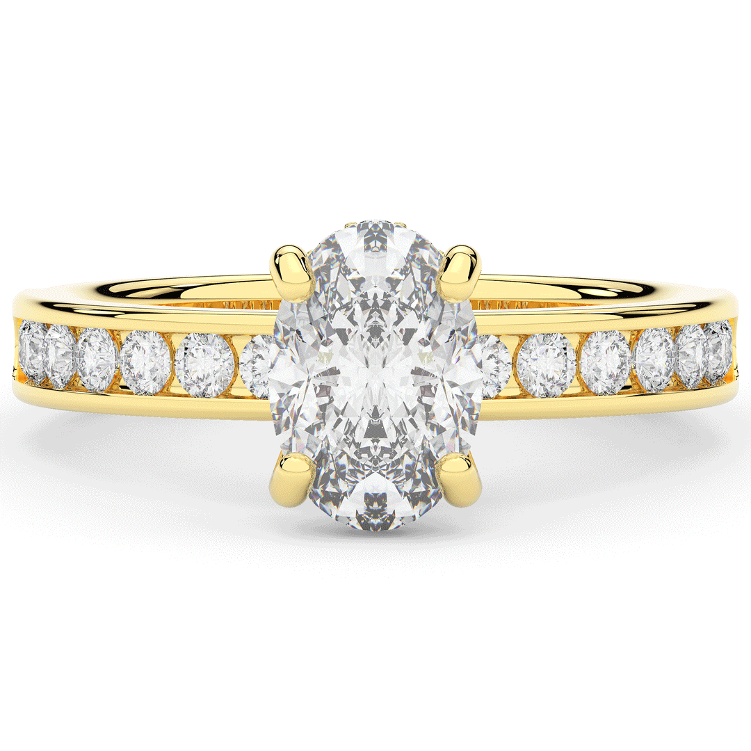 1.95CT.TW OVAL LAB DIAMOND UNDERHALO ENGAGEMENT RING - Nazarelle