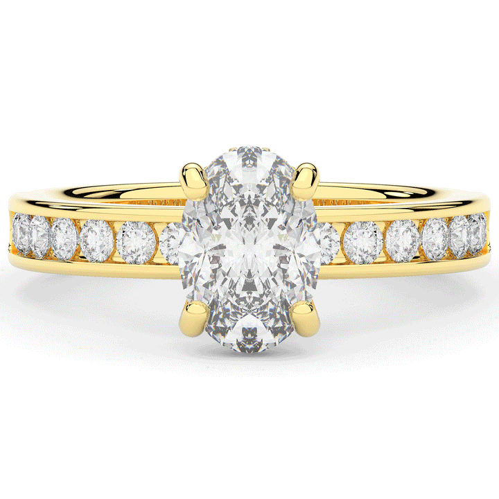 1.95CT.TW OVAL LAB DIAMOND UNDERHALO ENGAGEMENT RING - Nazarelle
