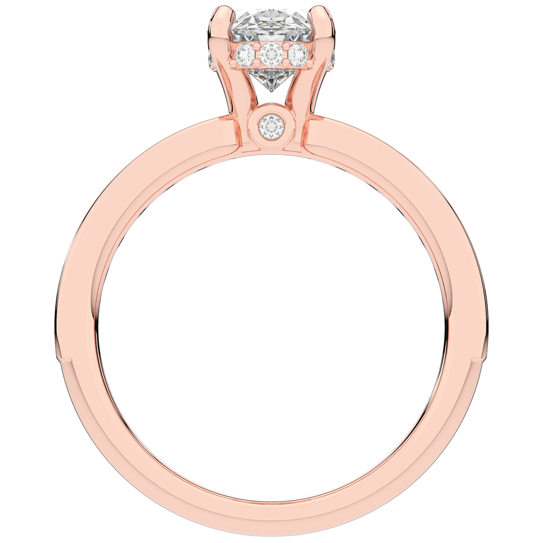 1.95CT.TW OVAL LAB DIAMOND UNDERHALO ENGAGEMENT RING - Nazarelle
