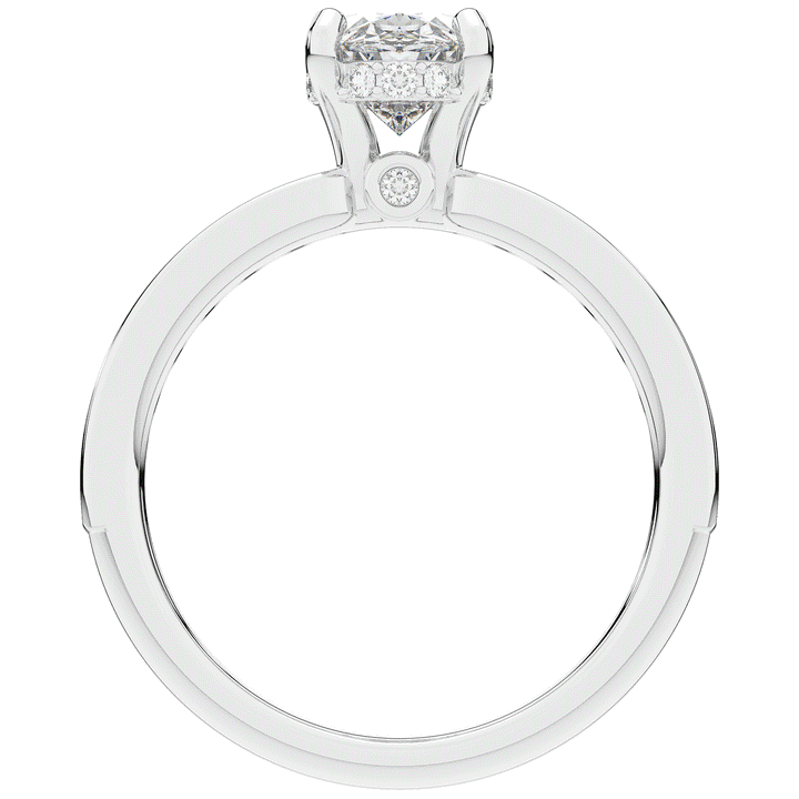 1.95CT.TW OVAL LAB DIAMOND UNDERHALO ENGAGEMENT RING - Nazarelle