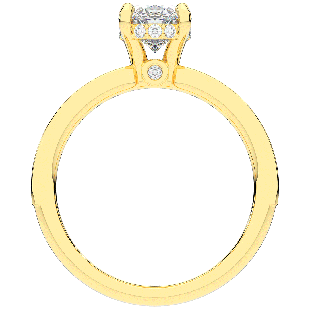 1.95CT.TW OVAL LAB DIAMOND UNDERHALO ENGAGEMENT RING - Nazarelle
