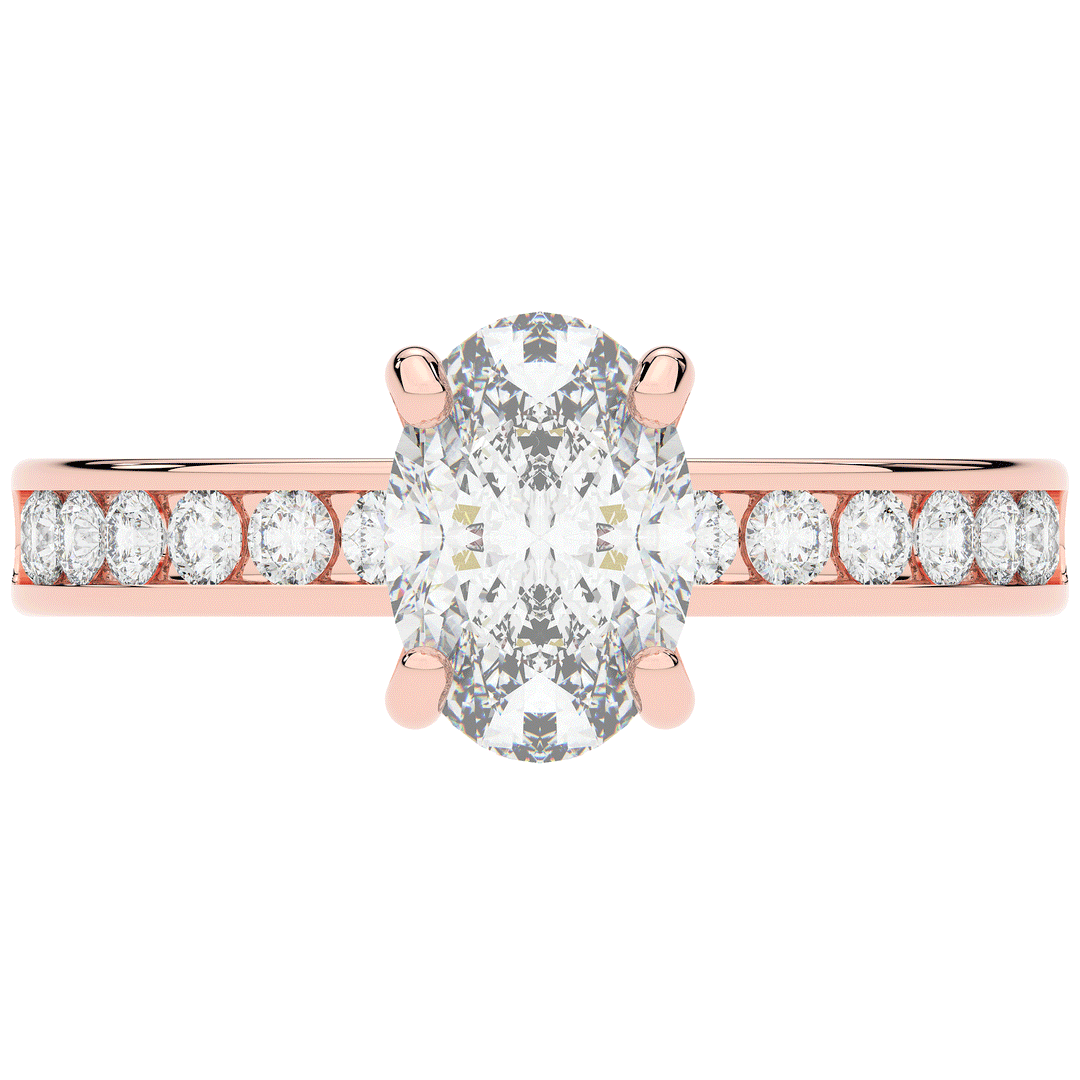 1.95CT.TW OVAL LAB DIAMOND UNDERHALO ENGAGEMENT RING - Nazarelle