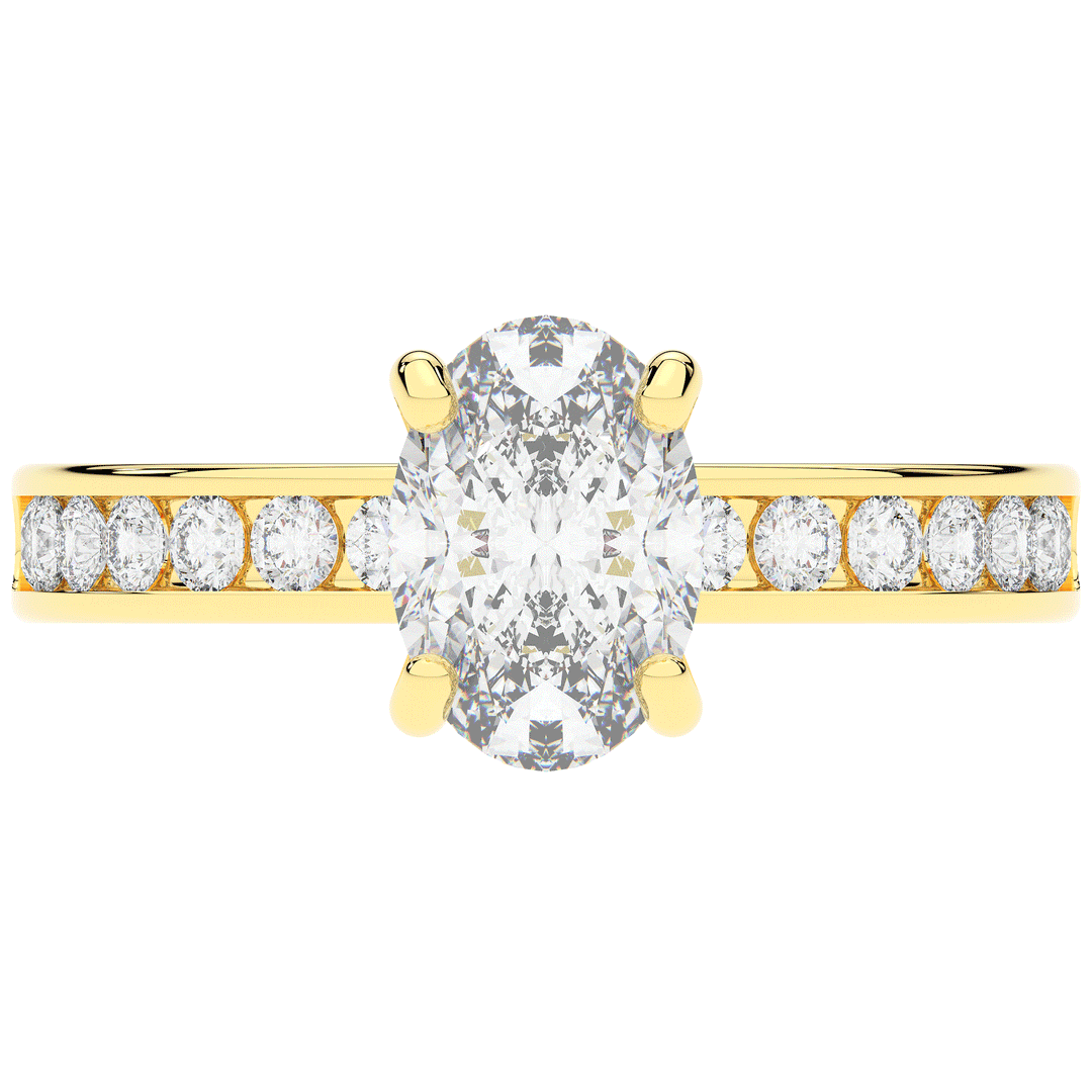 1.95CT.TW OVAL LAB DIAMOND UNDERHALO ENGAGEMENT RING - Nazarelle