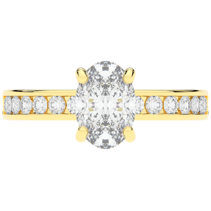 1.95CT.TW OVAL LAB DIAMOND UNDERHALO ENGAGEMENT RING - Nazarelle