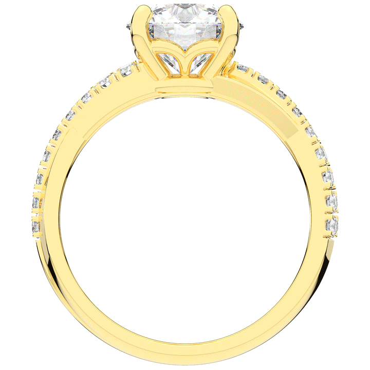 2.20CT.TW ROUND LAB DIAMOND TWISTBAND ENGAGEMENT RING
