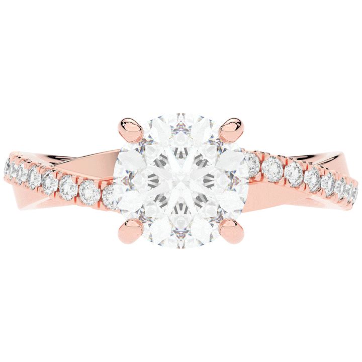 2.20CT.TW ROUND LAB DIAMOND TWISTBAND ENGAGEMENT RING