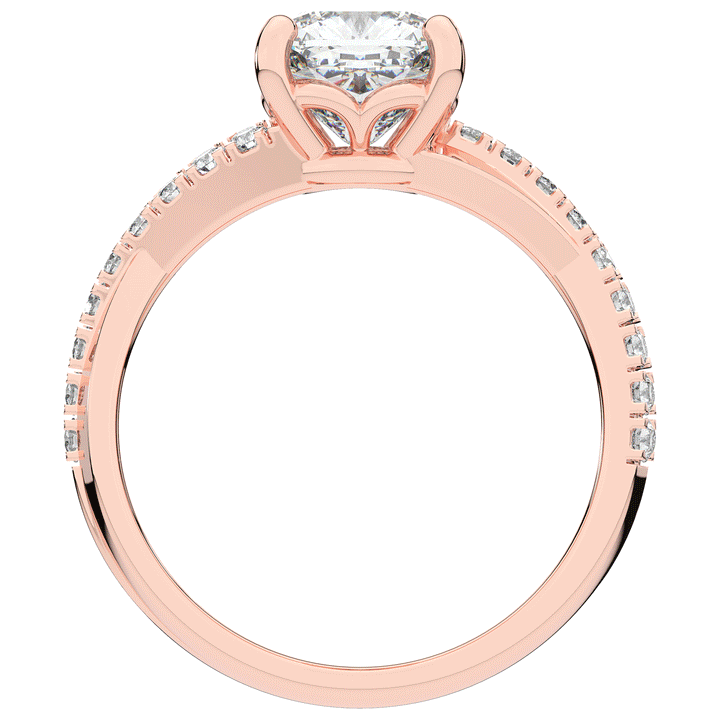 2.20CT.TW CUSHION LAB DIAMOND TWISTBAND ENGAGEMENT RING