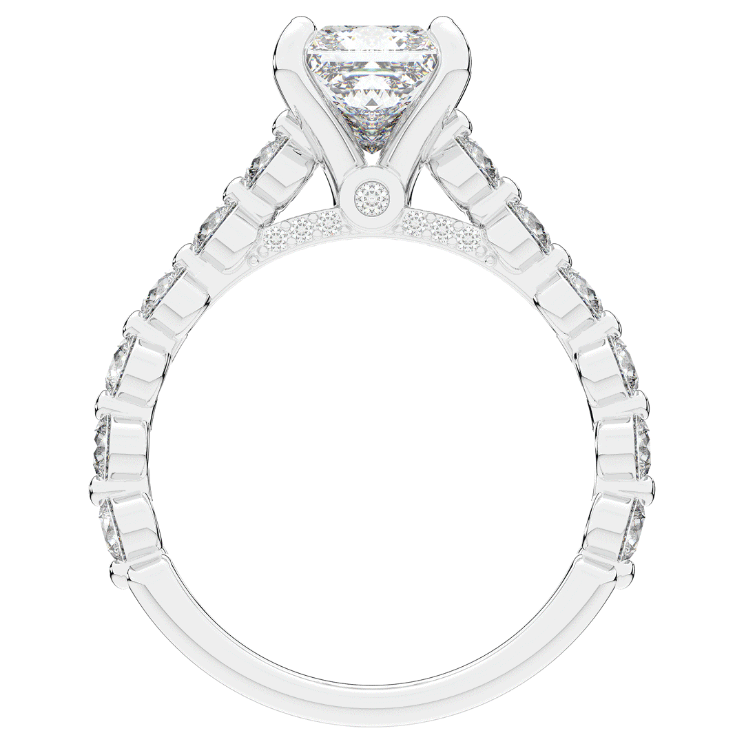3.90CT.TW PRINCESS LAB DIAMOND ENGAGEMENT RING