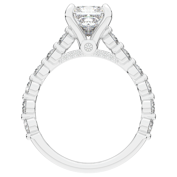 3.90CT.TW PRINCESS LAB DIAMOND ENGAGEMENT RING