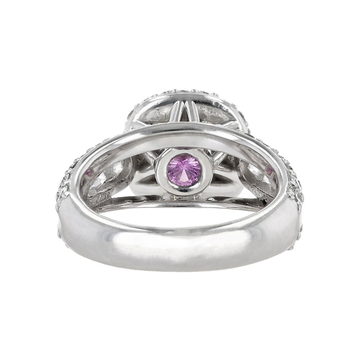 Round Diamond Hidden Pink Sapphire Ring