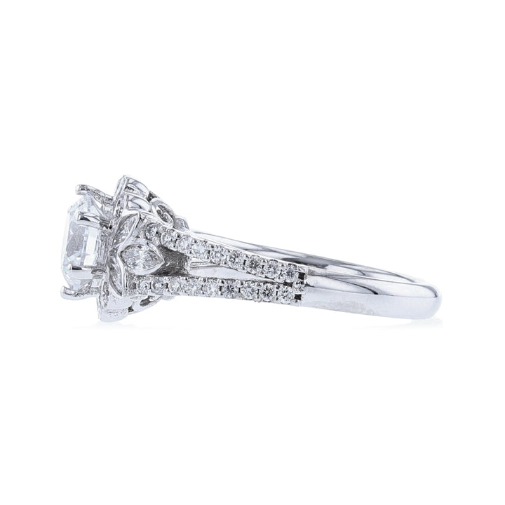 18K White Gold Marquise Cut Engagement Ring