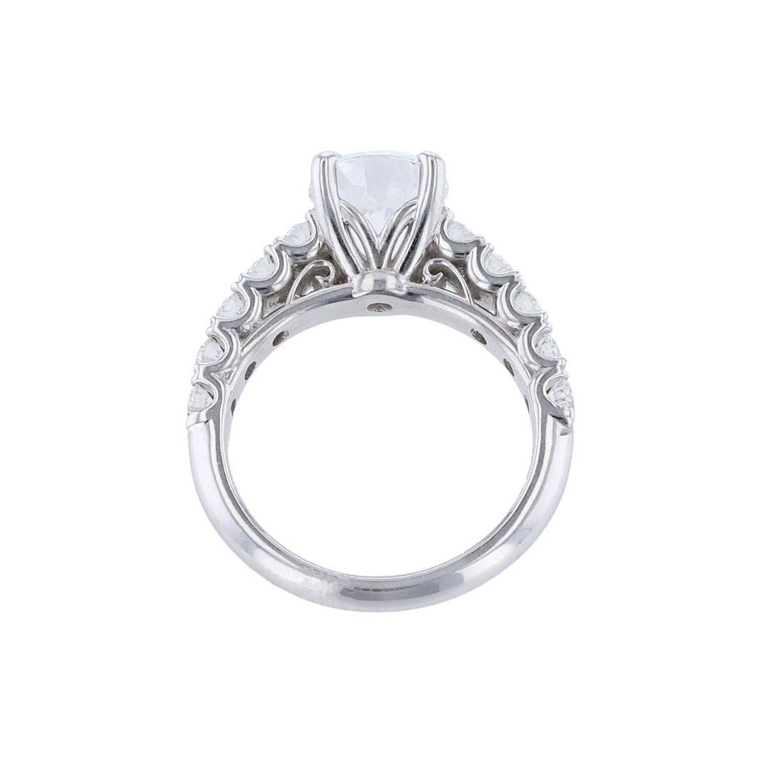 18K White Gold Ten Diamond Engagement Ring