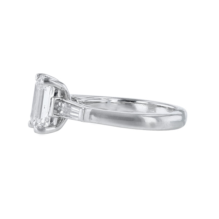 Platinum Emerald Cut Baguette Diamond Ring