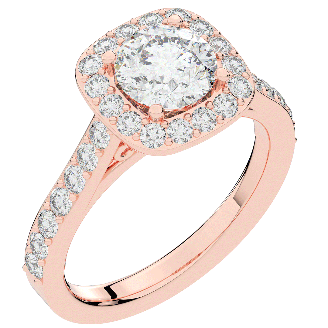 2.25CT.TW ROUND LAB DIAMOND HALO ENGAGEMENT RING - Nazarelle