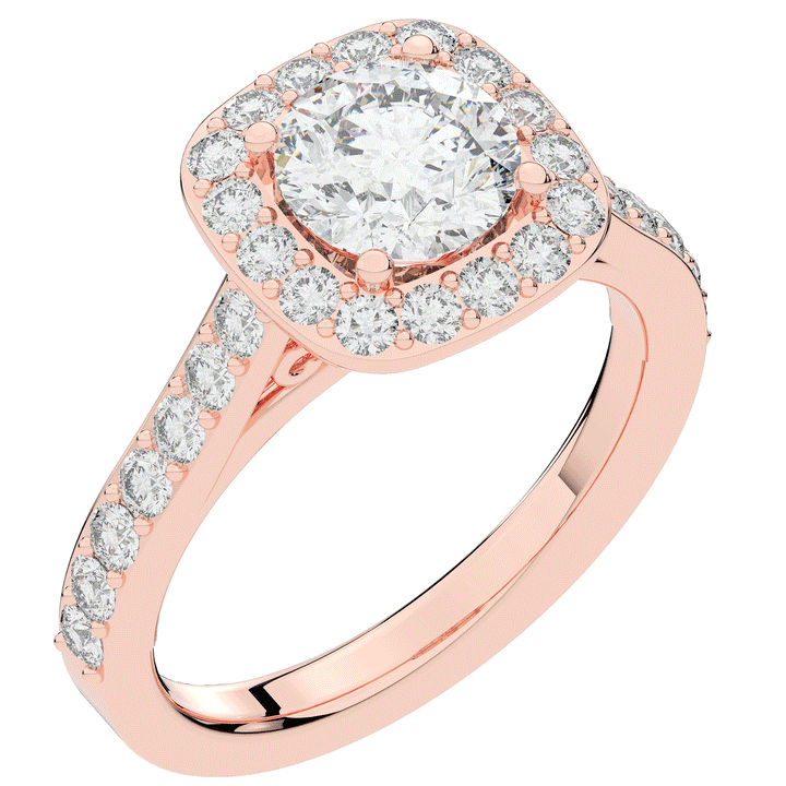 2.25CT.TW ROUND LAB DIAMOND HALO ENGAGEMENT RING - Nazarelle