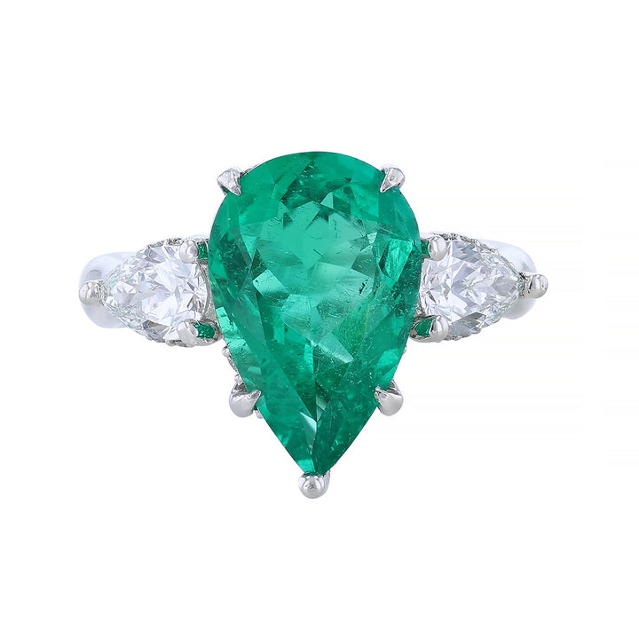 GIA Certified Emerald and Diamond Ring