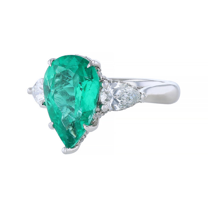GIA Certified Emerald and Diamond Ring