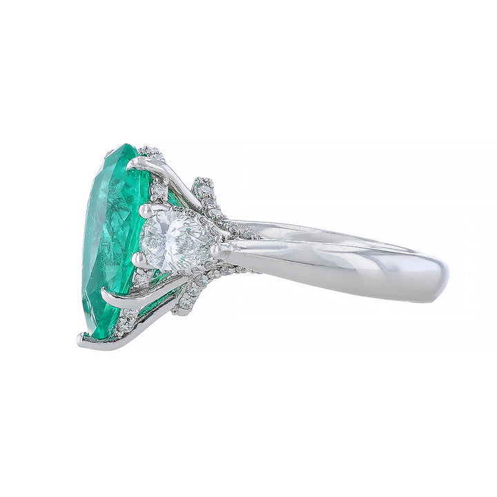 GIA Certified Emerald and Diamond Ring