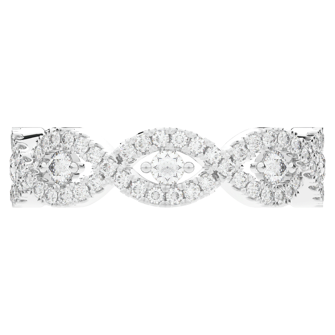 0.90CT.TW ROUND LAB DIAMOND TWIST ETERNITY WEDDING BAND - Nazarelle