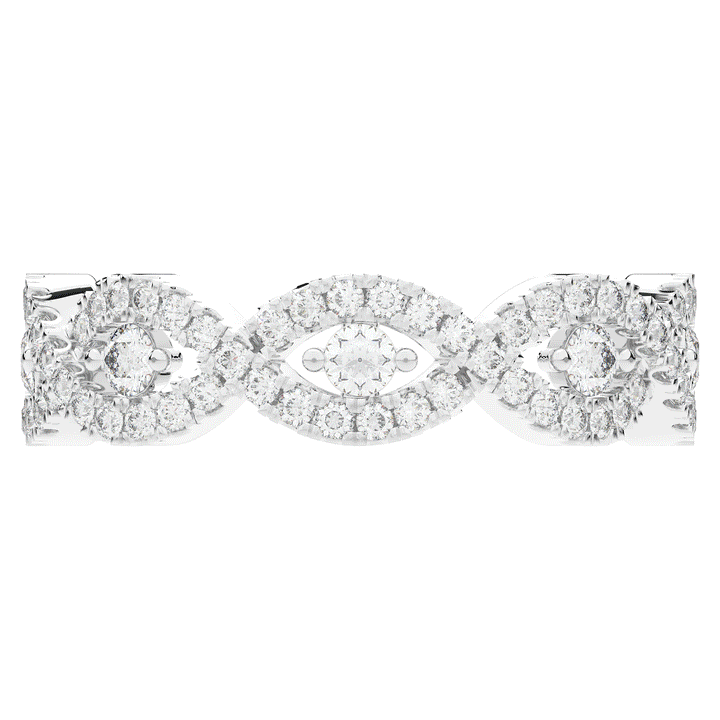 0.90CT.TW ROUND LAB DIAMOND TWIST ETERNITY WEDDING BAND - Nazarelle