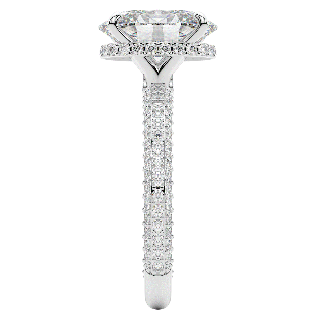 3.60CT.TW OVAL LAB DIAMOND SOLITAIRE ENGAGEMENT RING - Nazarelle