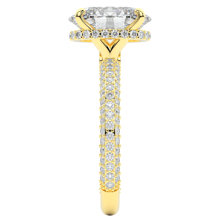 3.60CT.TW OVAL LAB DIAMOND SOLITAIRE ENGAGEMENT RING - Nazarelle