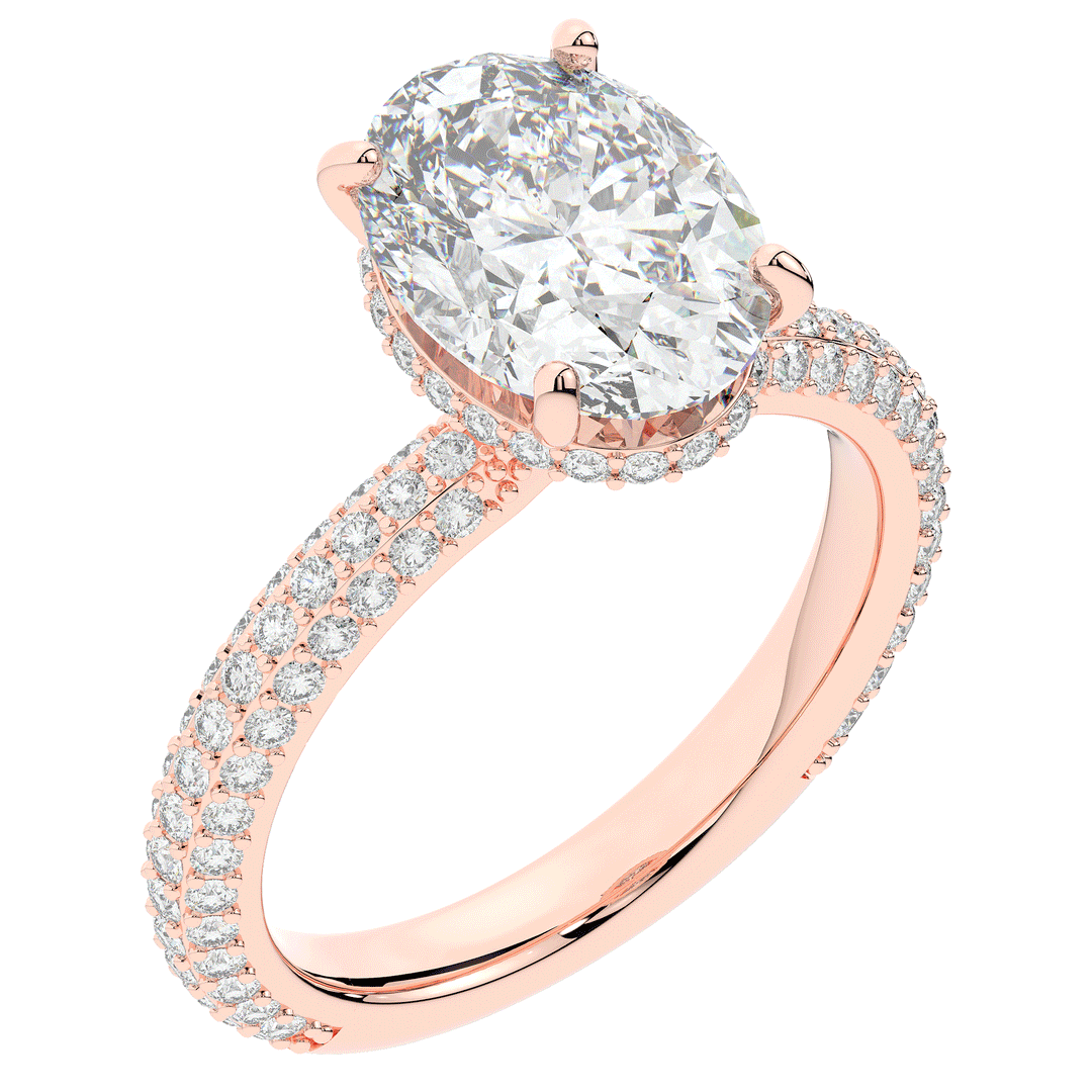3.60CT.TW OVAL LAB DIAMOND SOLITAIRE ENGAGEMENT RING - Nazarelle
