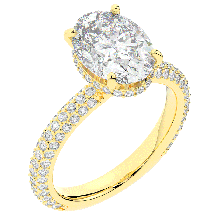 3.60CT.TW OVAL LAB DIAMOND SOLITAIRE ENGAGEMENT RING - Nazarelle