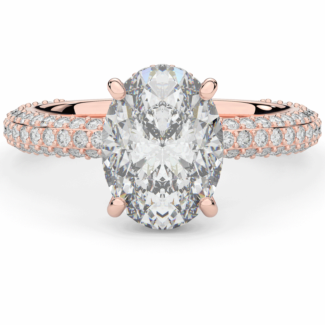3.60CT.TW OVAL LAB DIAMOND SOLITAIRE ENGAGEMENT RING - Nazarelle