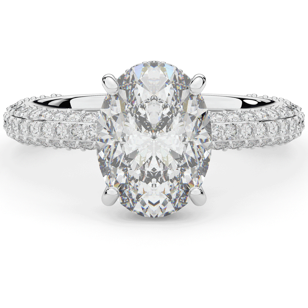 3.60CT.TW OVAL LAB DIAMOND SOLITAIRE ENGAGEMENT RING - Nazarelle