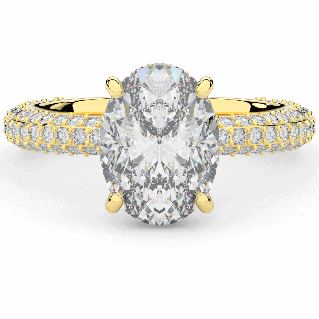 3.60CT.TW OVAL LAB DIAMOND SOLITAIRE ENGAGEMENT RING - Nazarelle