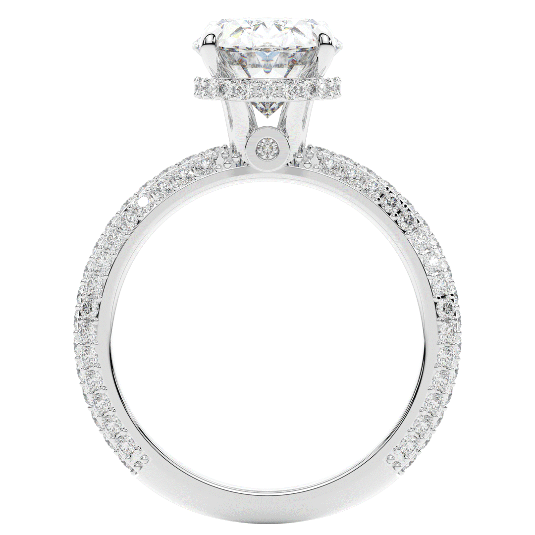 3.60CT.TW OVAL LAB DIAMOND SOLITAIRE ENGAGEMENT RING - Nazarelle