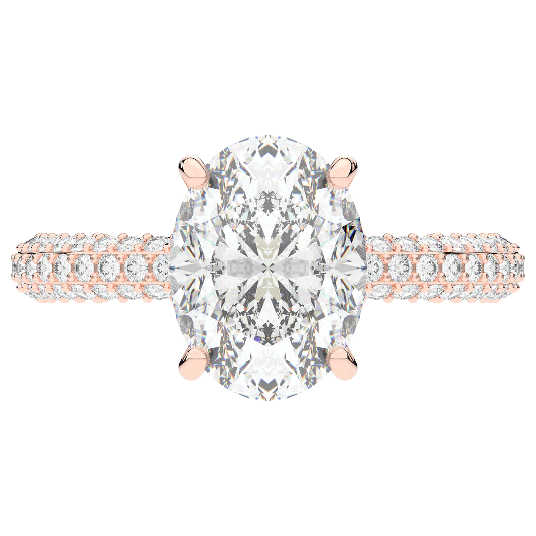 3.60CT.TW OVAL LAB DIAMOND SOLITAIRE ENGAGEMENT RING - Nazarelle