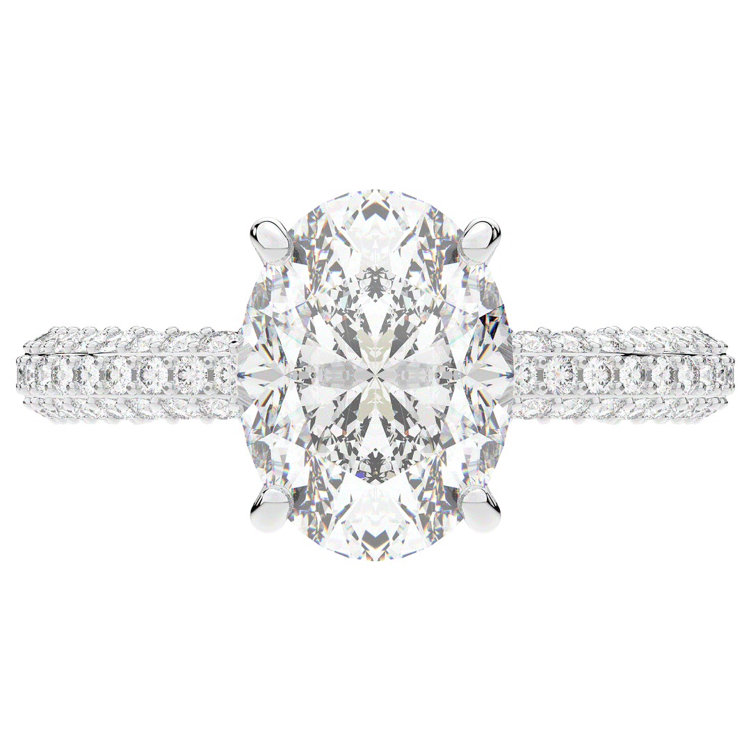 3.60CT.TW OVAL LAB DIAMOND SOLITAIRE ENGAGEMENT RING - Nazarelle