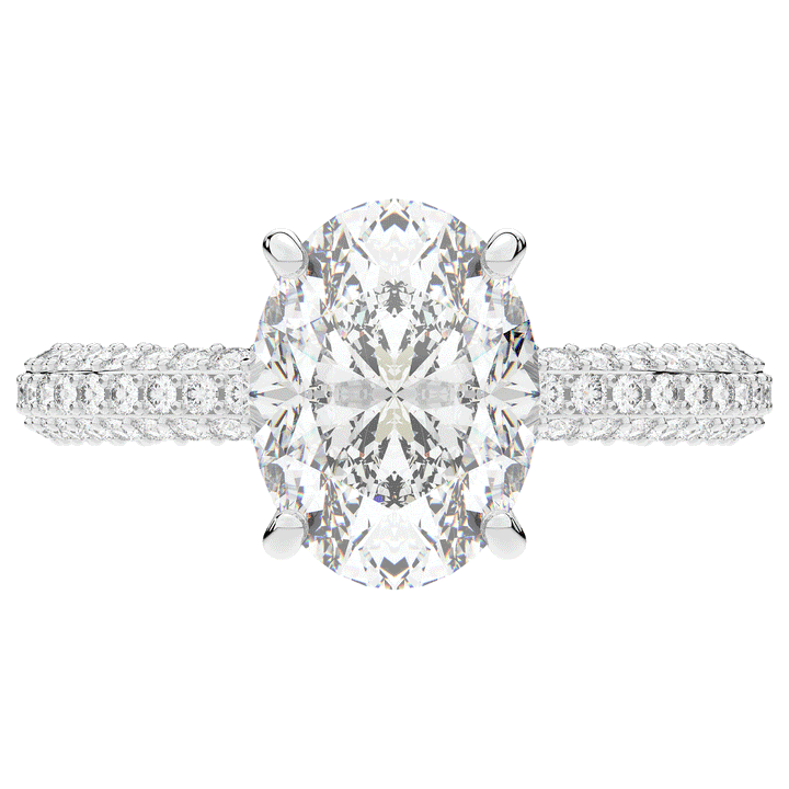 3.60CT.TW OVAL LAB DIAMOND SOLITAIRE ENGAGEMENT RING - Nazarelle