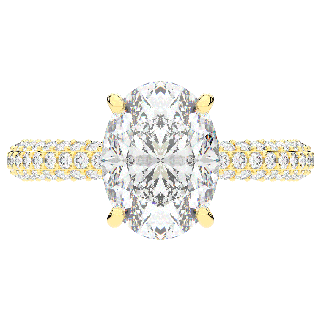 3.60CT.TW OVAL LAB DIAMOND SOLITAIRE ENGAGEMENT RING - Nazarelle