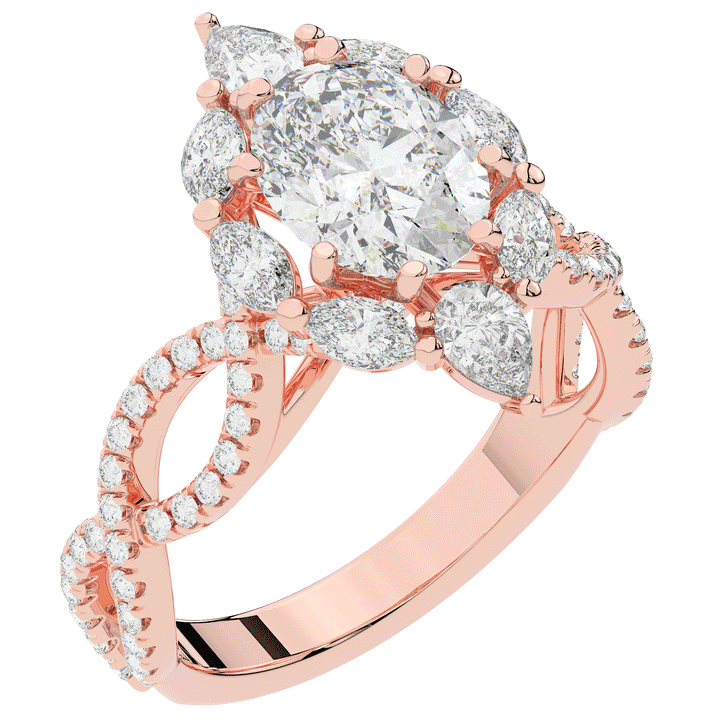 3.00CT.TW OVAL LAB DIAMOND HALO ENGAGEMENT RING - Nazarelle