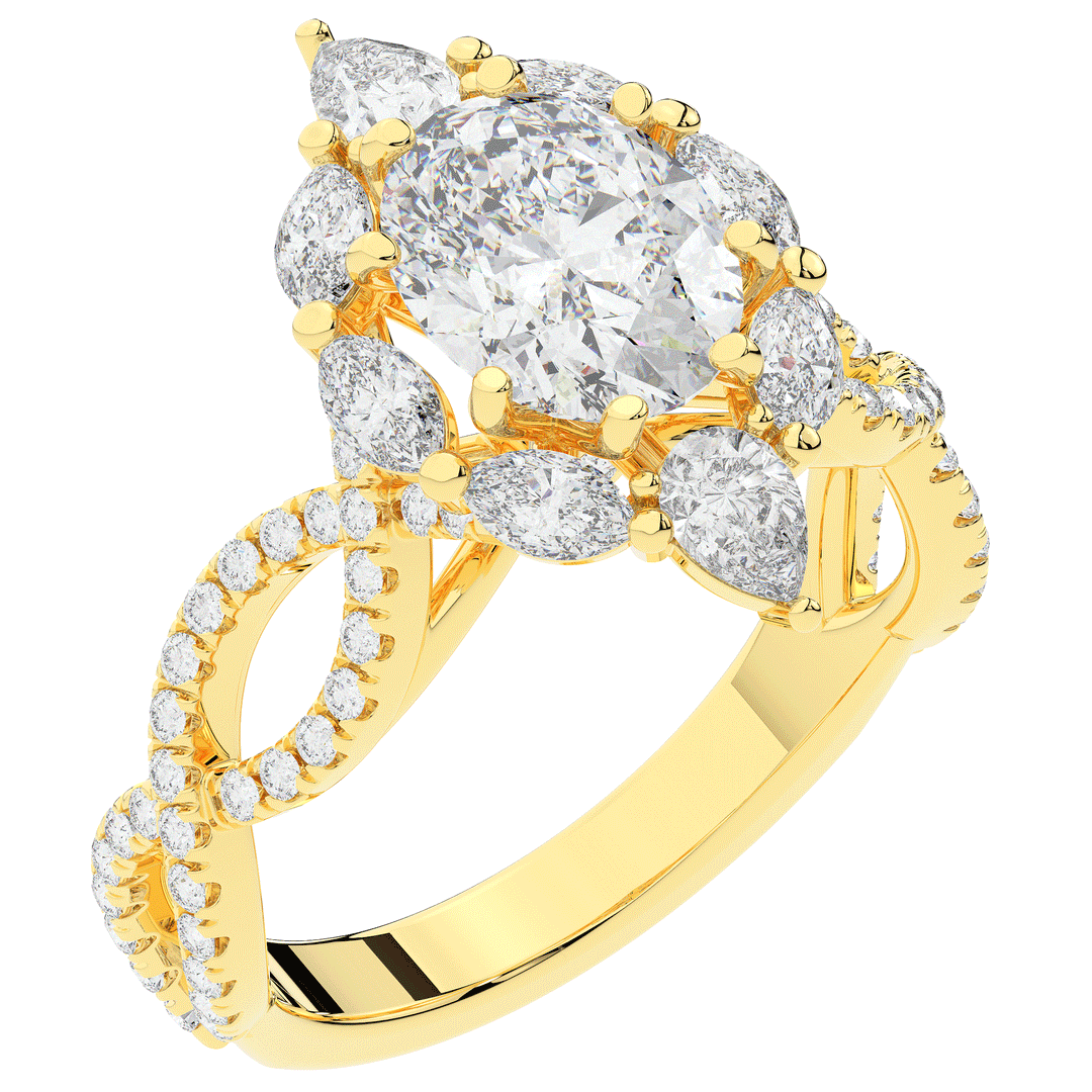 3.00CT.TW OVAL LAB DIAMOND HALO ENGAGEMENT RING - Nazarelle