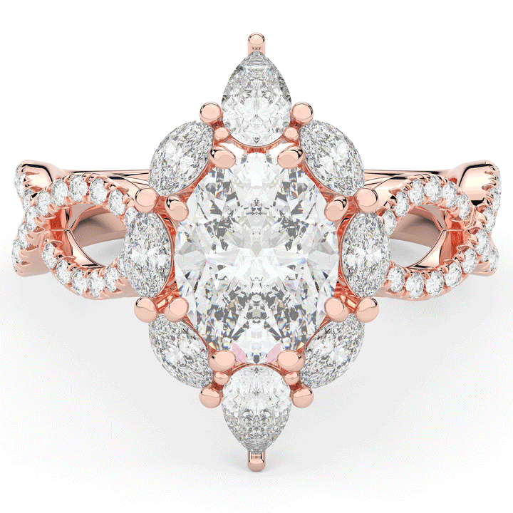 3.00CT.TW OVAL LAB DIAMOND HALO ENGAGEMENT RING - Nazarelle