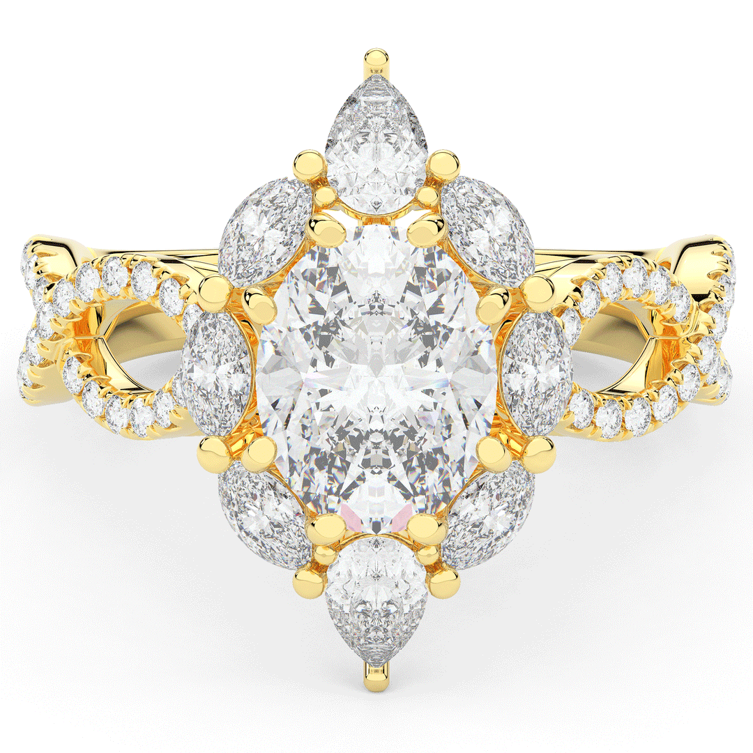 3.00CT.TW OVAL LAB DIAMOND HALO ENGAGEMENT RING - Nazarelle
