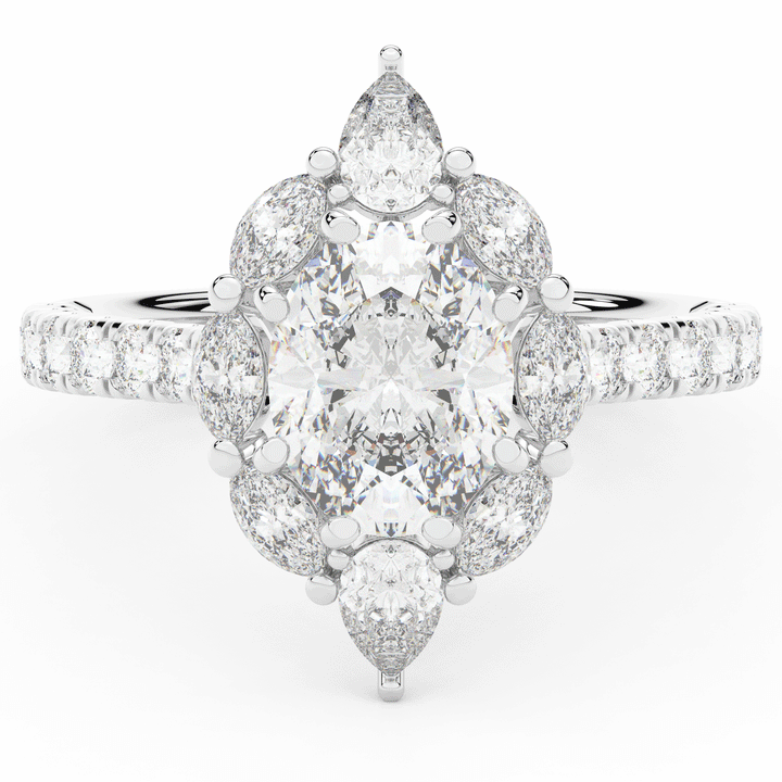2.75CT.TW OVAL LAB DIAMOND HALO ENGAGEMENT RING - Nazarelle