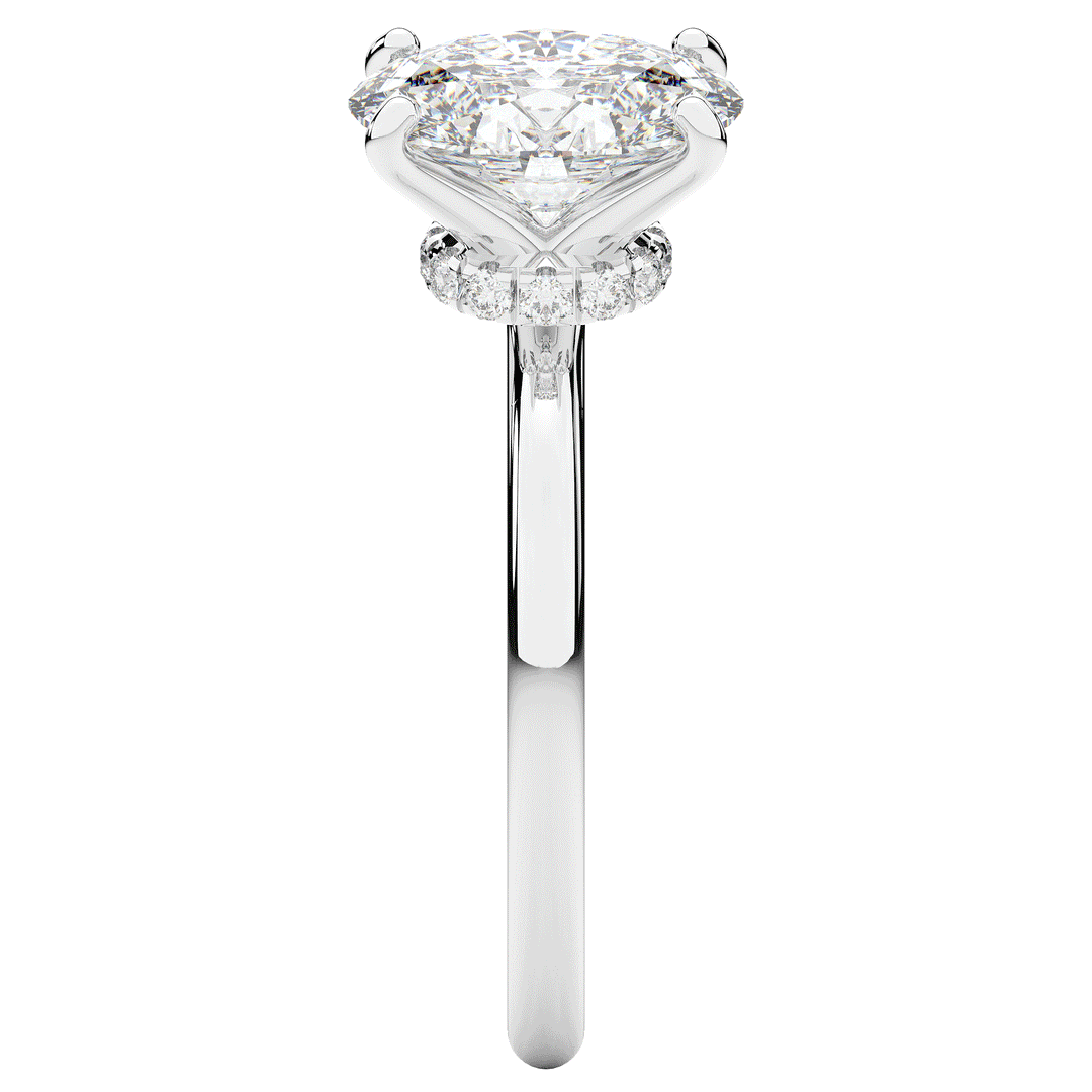 2.05CT.TW OVAL LAB DIAMOND SOLITAIRE ENGAGEMENT RING - Nazarelle