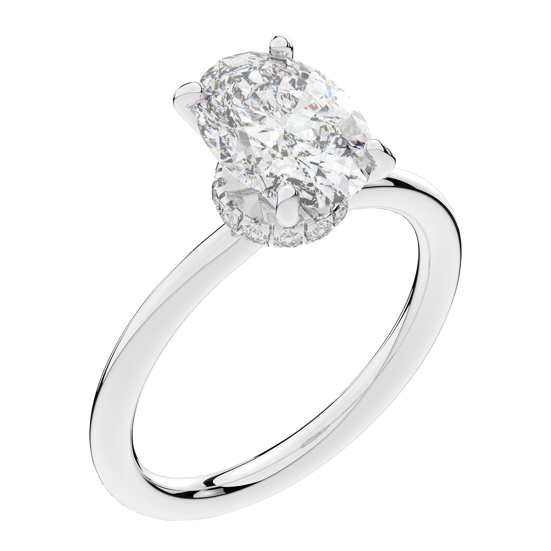 2.05CT.TW OVAL LAB DIAMOND SOLITAIRE ENGAGEMENT RING - Nazarelle