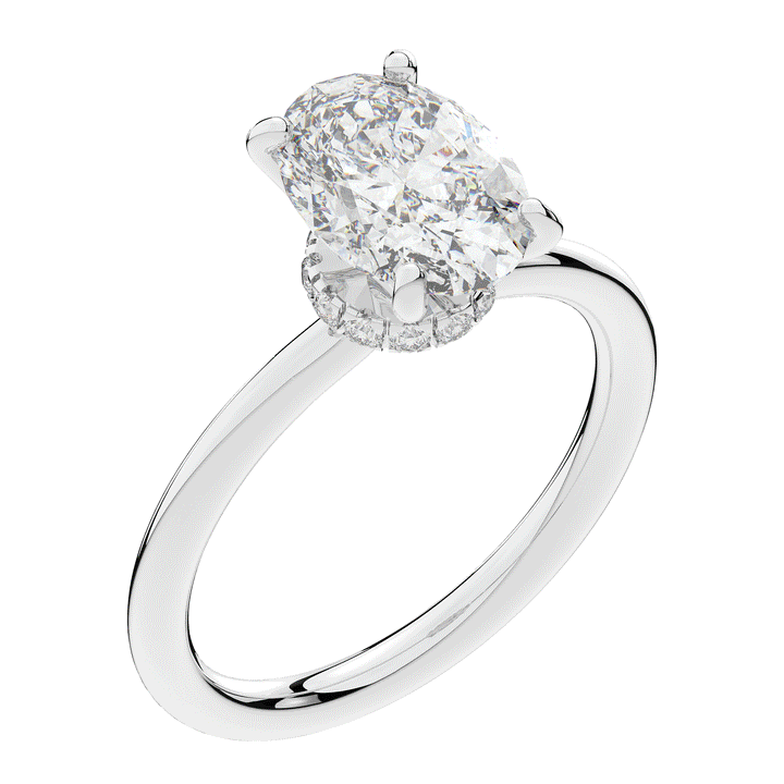 2.05CT.TW OVAL LAB DIAMOND SOLITAIRE ENGAGEMENT RING - Nazarelle