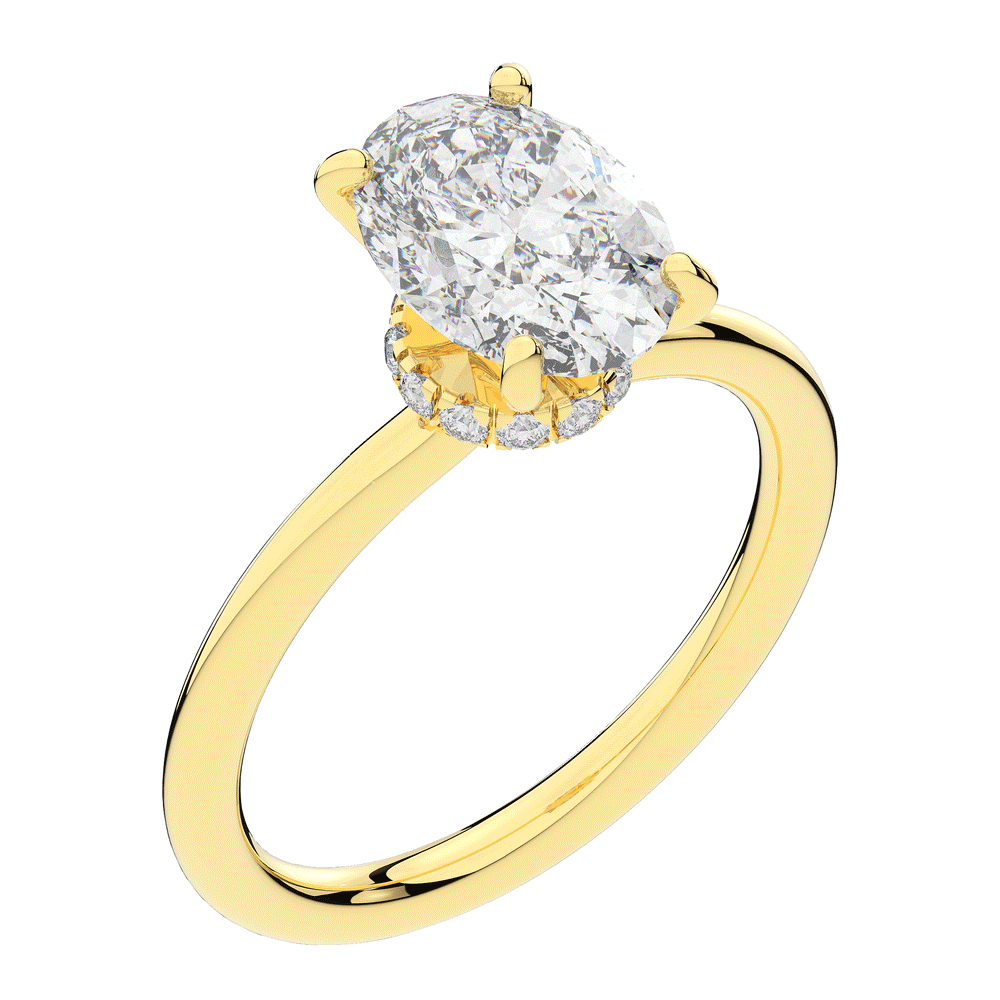 2.05CT.TW OVAL LAB DIAMOND SOLITAIRE ENGAGEMENT RING - Nazarelle