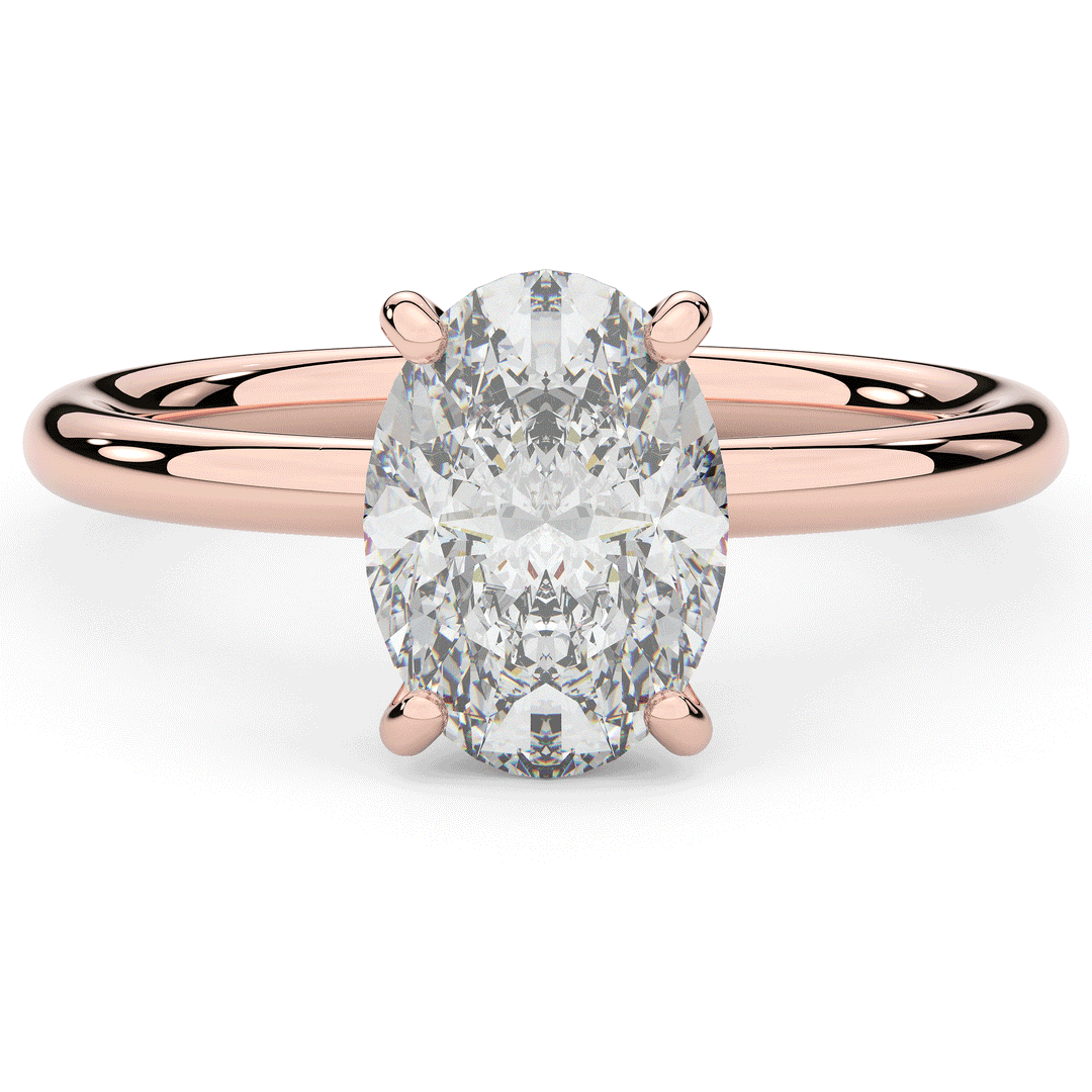 2.05CT.TW OVAL LAB DIAMOND SOLITAIRE ENGAGEMENT RING - Nazarelle