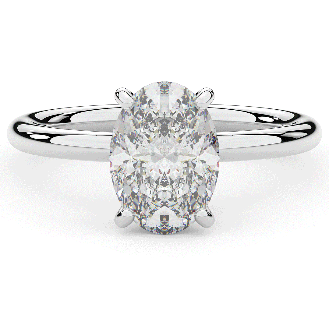 2.05CT.TW OVAL LAB DIAMOND SOLITAIRE ENGAGEMENT RING - Nazarelle